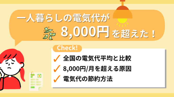 一人暮らしの電気代8,000円はもったいない！高い原因と節約術を徹底解説